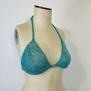 Vintage Venus Marine Sparkle Bikini Top Women’s Size B Cup Headstock New Blue